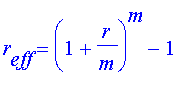 r[eff] = (1+r/m)^m-1