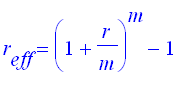 r[eff] = (1+r/m)^m-1